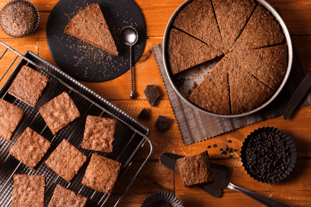 Bolo brownie vegano